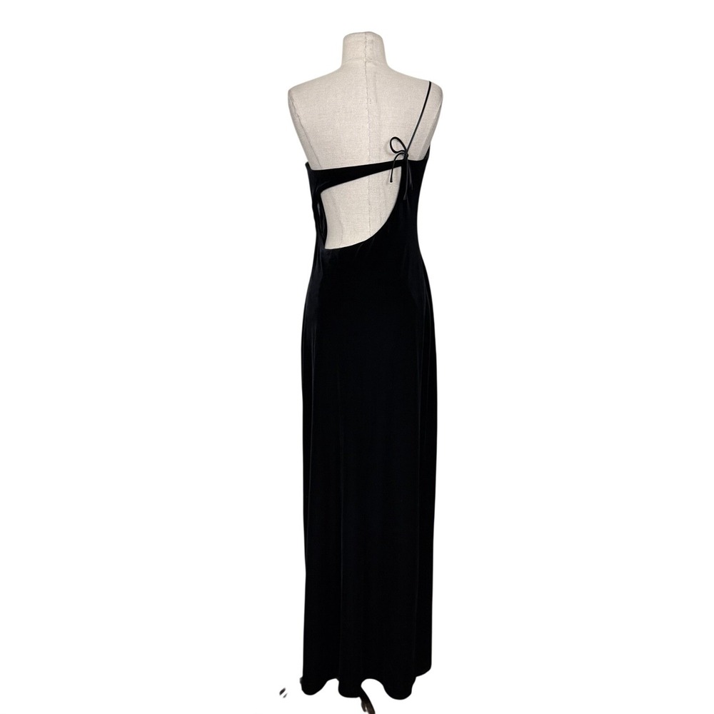 Vtg 1995 Laundry Shelli Segal One Shoulder Velvet Gown Sz 10 Open Back Formal - Picture 4 of 12
